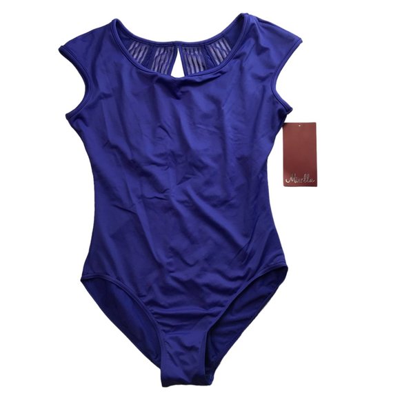 New NWT Mirella Leotard Dance / Gymnastics Purple.  Size Women's M.  90% Nylon / - Picture 11 of 11